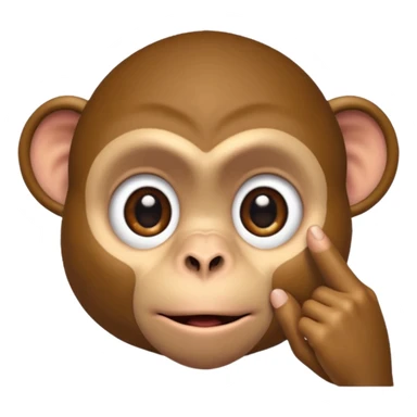A monkey pulling his eyelid down with one finger sticker
