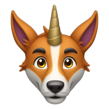 Licorne sur un renard sticker