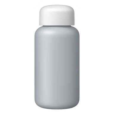 minimalist emoji of a cylindrical skincare bottle, light gray, with a rounded cap, no text or branding sticker