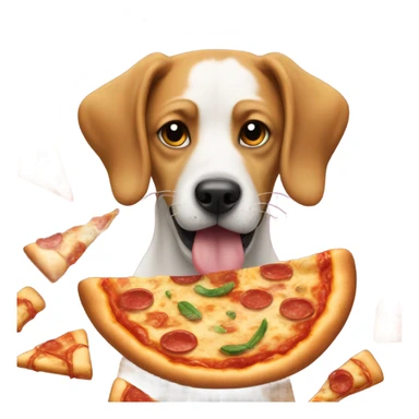 Dog in had eat pizza sticker