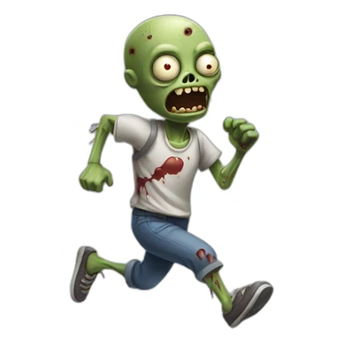 Small cartoon zombie running sticker