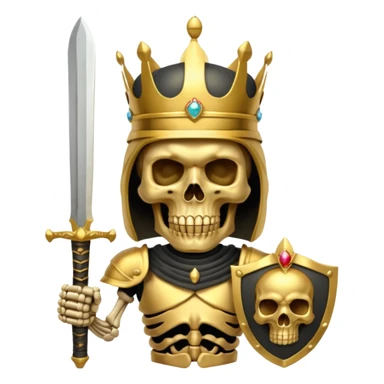 Golden skull with crown now make it with a worrior sowrd with a skull body sticker