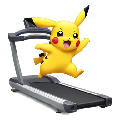 pikachu on treadmill  sticker