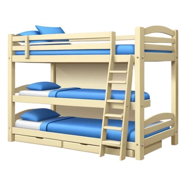 Triple bunk bed white with desk underneath  sticker