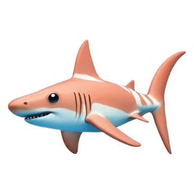 coral colored hammerhead shark with blue zebra stripes  sticker