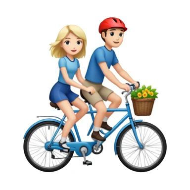 man and girl riding a bicycle together sticker
