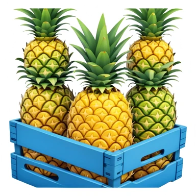 pineapples in a blue crate sticker