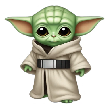 baby yoda in darth vader onesie sticker