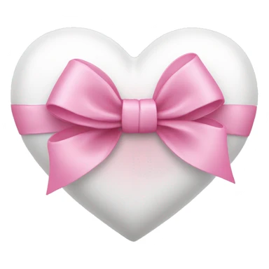 white heart with pink bow sticker