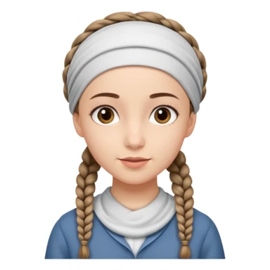 young modest jewish girl braids sticker