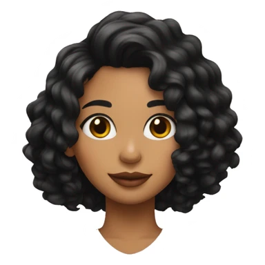 Chica con cabello rizado color negro, piel morena   sticker