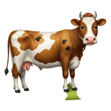 cow eating grass sticker