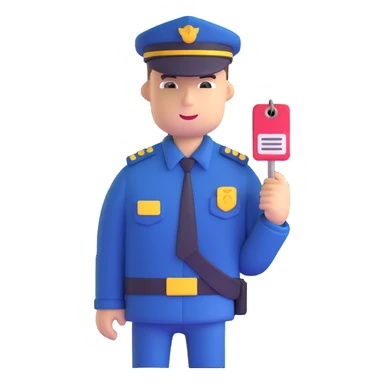 security officer with price tag sticker