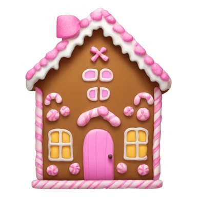 Gingerbread house with a pink bow  sticker