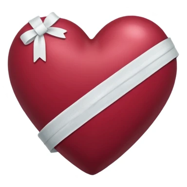 Heart bandaged burgendy shiny  sticker