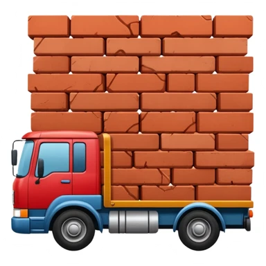 A truck with a huge amount of bricks sticker