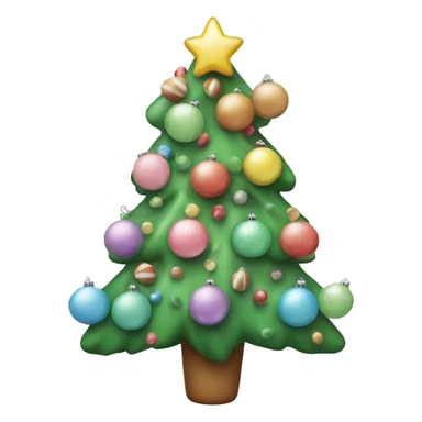 Christmas tree with pastel candy ornaments  sticker