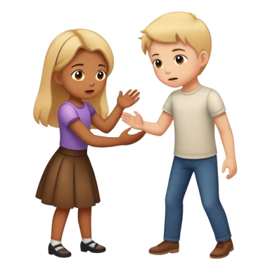 Girl is spanking a boy sticker