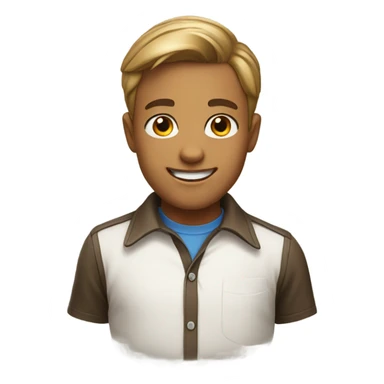 smiling boy in collared shirt sticker