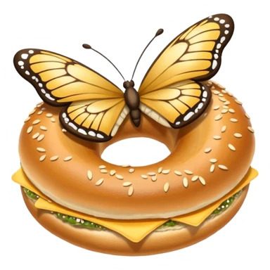 Butterfly bagel sticker