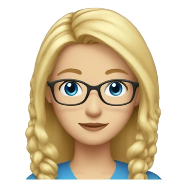 woman teacher long blonde hair blue eyes sticker