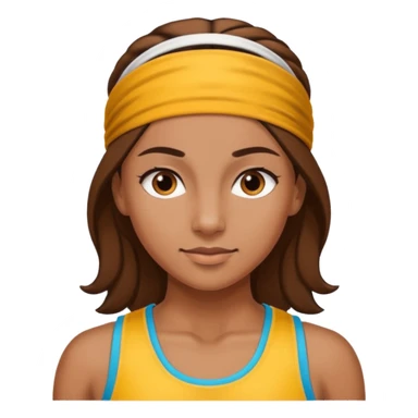 brown female athelete with headband sticker