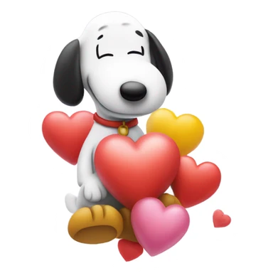 Snoopy and Woodstock with hearts  sticker