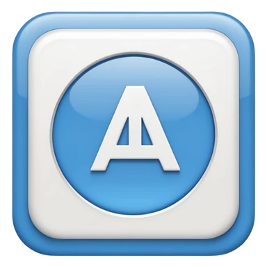 A flat vector emoji icon representing translation between Arabic and Spanish. Two overlapping squares: the front square is blue with a white letter 'A', the back square is light gray with the white Arabic letter 'ع' (Ain). Minimalist design, rounded corners, high quality, white background. sticker