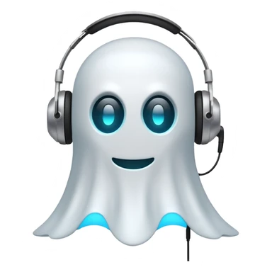 Pacman style Ghost with headset sticker