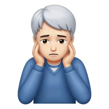 A very sad person who is being asked to do some extra work, he is not willing to do it but will eventually agree sticker