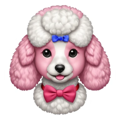 Poodle with red bow tie, portrait sticker