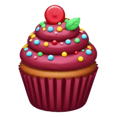 burgundy muffin candy on top sticker