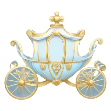 Fancy princess carriage light blue gold and white  sticker