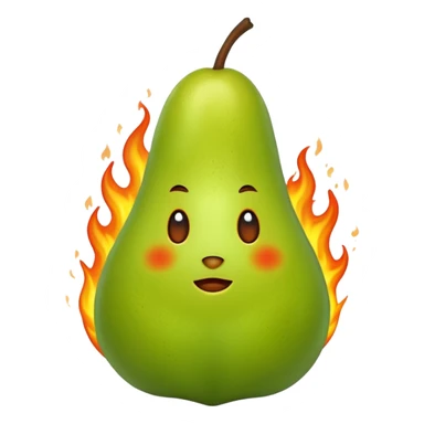 grüne birne in flame sticker