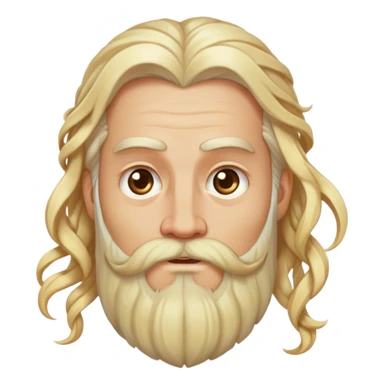Medieval male light blonde flowing beard with twisted strands sticker