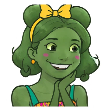 arms crossed holding neck laughing girl sticker