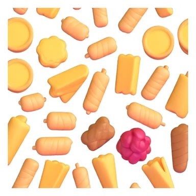 row of 3d food snacks sticker