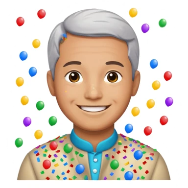 gülen ve arkasında konfeti olan yunus sticker