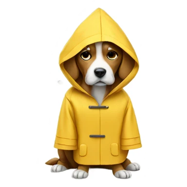 Dog smoking wearing a raincoat sticker