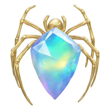 Opal crystal spider gold limbs sticker