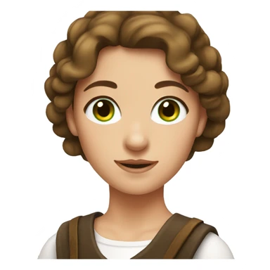 shepherdess with brown hair and green eyes sticker