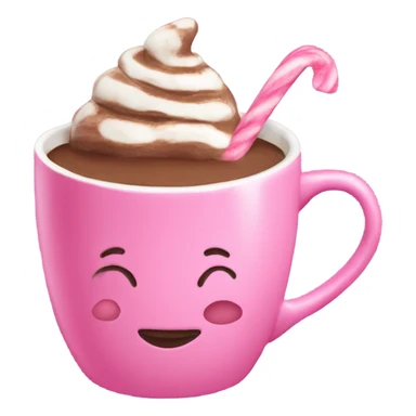 Hot chocolate in a pink mug with a bow on the mug sticker