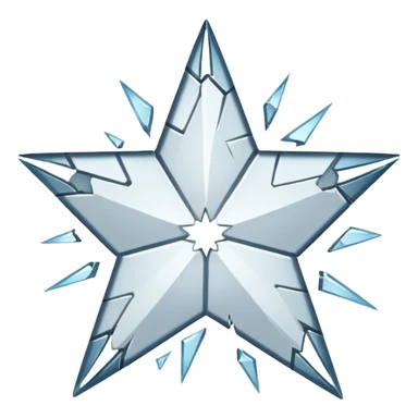 White star tipped over sticker