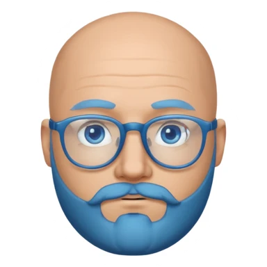 Bald white man with glasses and beard sticker