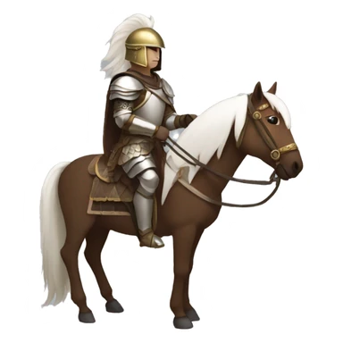 an avar nomadic soldier  with white skin and brown armor on a horse from the side sticker