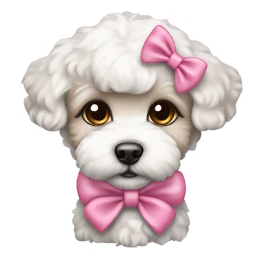 schichon puppy pink bow sticker