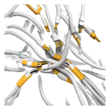 Bunch of unorganized charging cables sticker