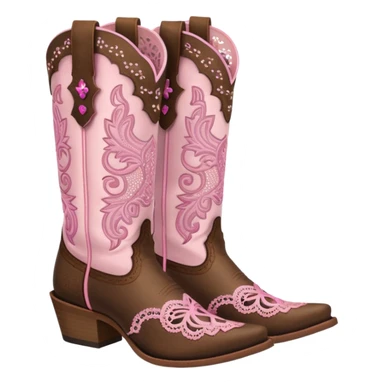 cowgirl boots cute a tiny bit of pink on it no teal lacy detailing sticker