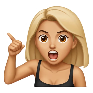 Mónica yelling and pointing sticker