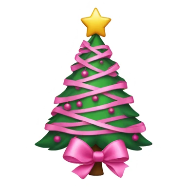 christmas tree with pink bows  sticker